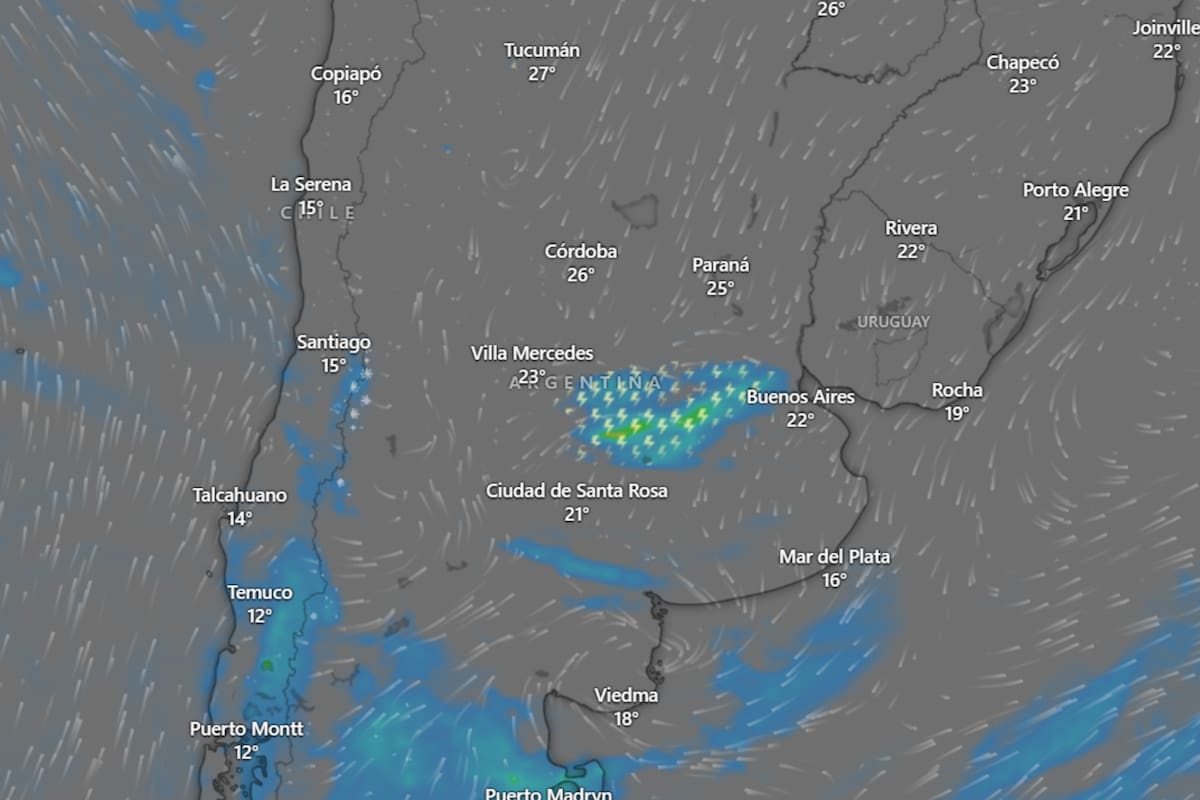 El pronóstico anticipa precipitaciones para la tarde y noche de este jueves