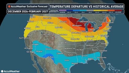 El pronóstico de temperaturas para cada ciudad