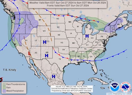 El pronóstico del tiempo en EE.UU. para el domingo 27 de octubre