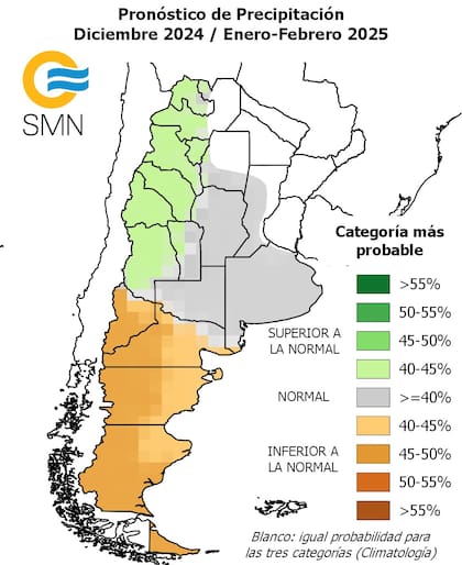 El pronóstico trimestral de precipitaciones