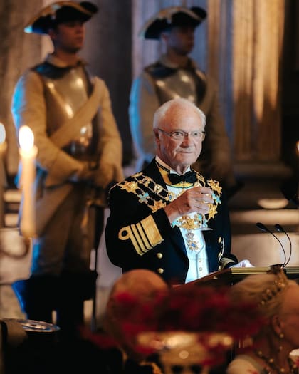El protagonista de la noche, en el momento de su discurso de agradecimiento.