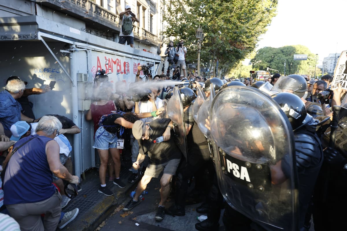 El protocolo se aplicó en la Plaza del Congreso, durante las tres jornadas de la semana pasada en las que se debatió la ley ómnibus en la Cámara de Diputados