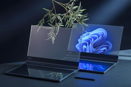 El prototipo de Lenovo para su ThinkBook con pantalla transparente