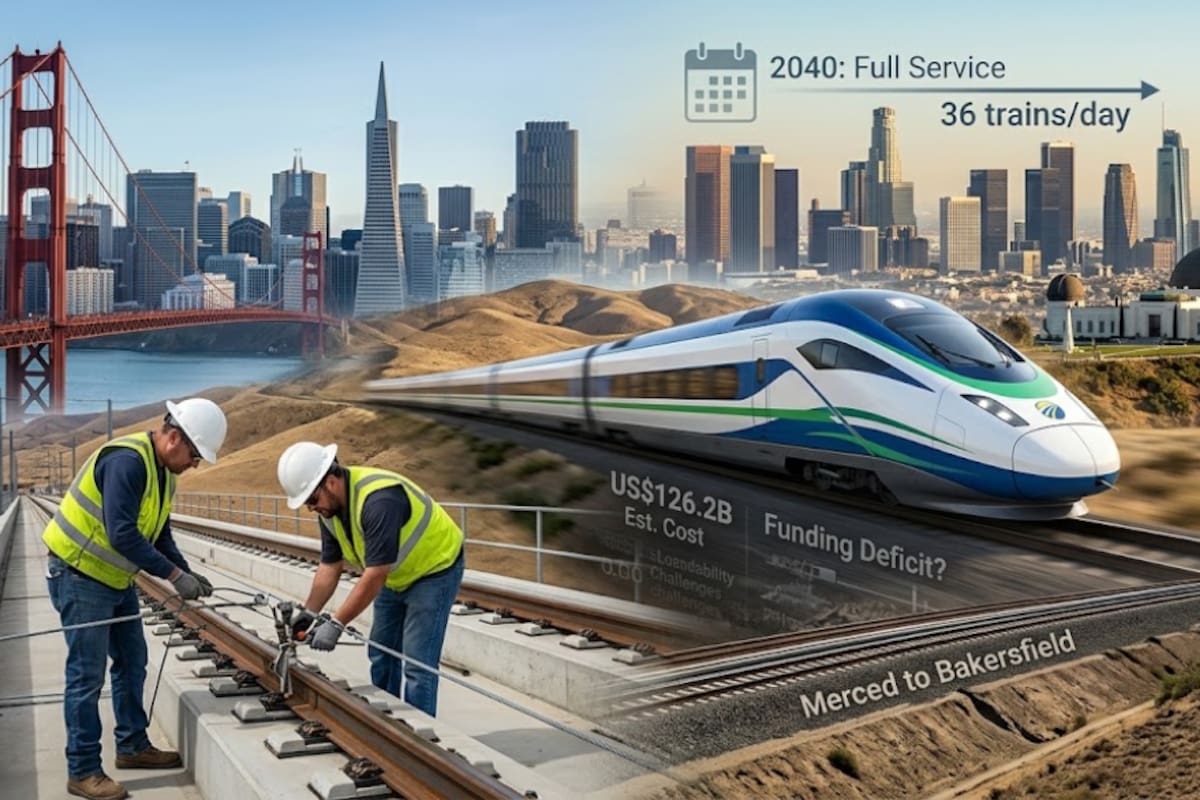 El proyecto abrirá un primer tramo operativo entre Merced y Bakersfield en el Valle Central