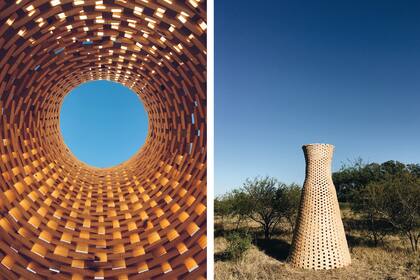 Imágenes a escala real del proyecto "Las Chimeneas", del estudio uruguayo Fábrica de Paisaje, visto en la edición 2018 de Hello Wood.