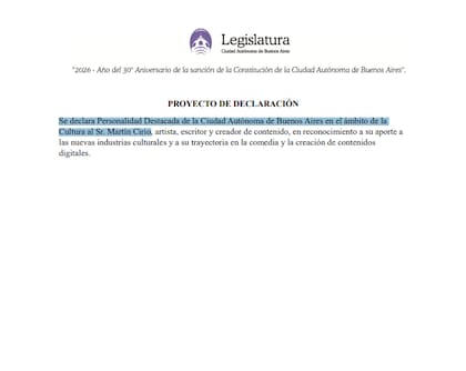 El proyecto de declaración