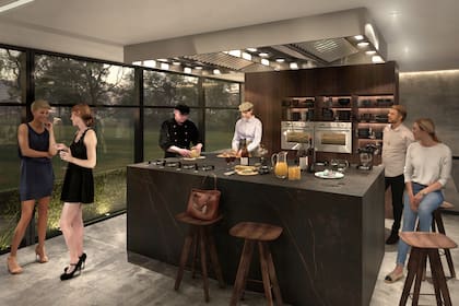 El proyecto Depart del Grupo Uno en Uno sumó entre los amenities una cocina para que los vecinos puedan tomar clases