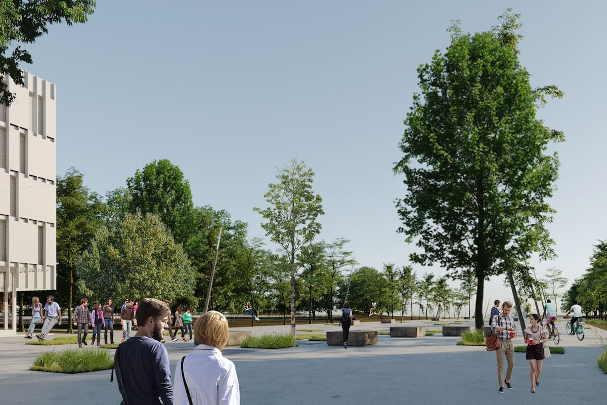 El proyecto oficial propone la creación de un desarrollo urbano con mixtura de usos entre locales comerciales, gastronómicos y de esparcimiento con espacio verde y público