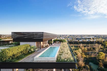 El proyecto tiene 20 penthouses con pileta propia que responden al concepto de casas en altura