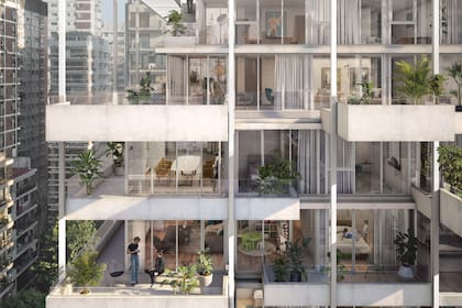 El proyecto tiene balcones de entre tres y cuatro metros en cada departamento que representan un ambiente extra por unidad