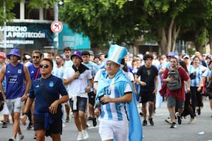 Los hinchas argentinos en la previa del partido contra Panamá