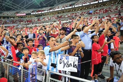 El público de Singapur en un amistoso jugado allí, en 2017, con la selección local