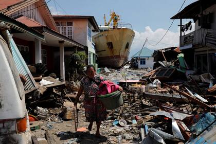 El pueblo de Wani, en Célebes, arrasado por el tsunami