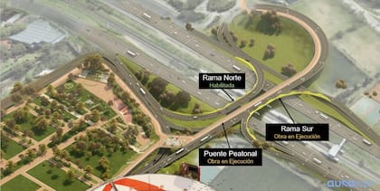 El puente pasará a tener dos ramas, una en cada sentido de circulación
