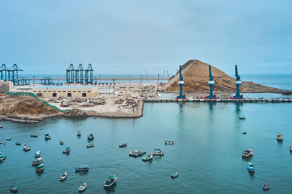 El puerto de Chancay, en Lima, está en construcción