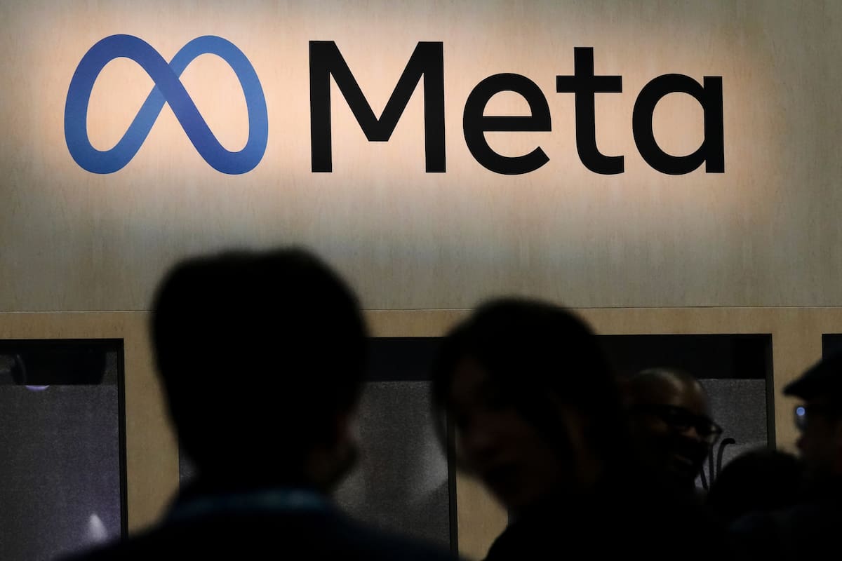 El puesto de Meta en una feria tecnológica en San Francisco el 22 de marzo del 2023. (AP foto/Jeff Chiu)