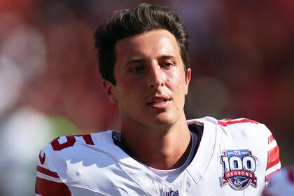 El quarterback de los Giants de Nueva York Tommy DeVito en acción tras el encuentro ante los Commanders de Washington el domingo 15 de septiembre del 2024. (AP Foto/Daniel Kucin Jr.)