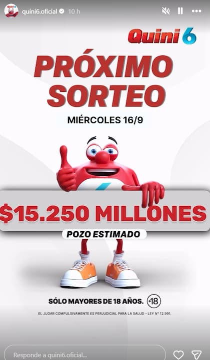 El Quini 6 tiene un nuevo sorteo este miércoles 16 de septiembre (Foto: Captura Instagram/@quini6.oficial)
