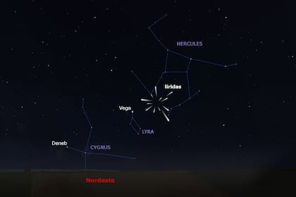 El radiante de la lluvia de meteoros Líridas