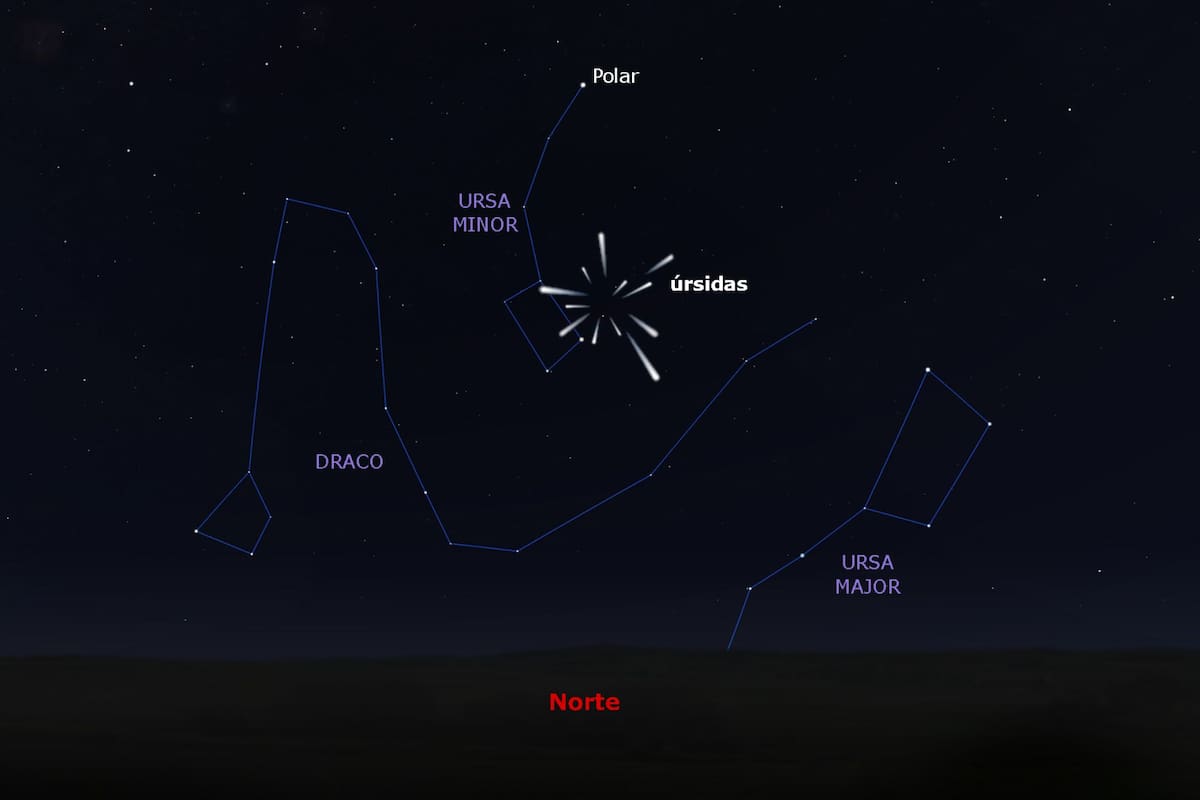 El 'radiante' de las Úrsidas en su máxima actividad (Foto: Instituto Geográfico Nacional de España)