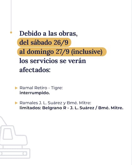 El ramal Tigre de la línea Mitre permanecerá interrumpido durante todo el fin de semana (Foto: Instagram @trenesargentinosop)