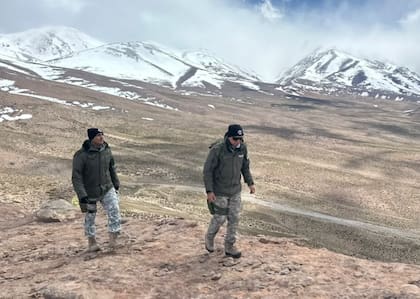 El rastrillaje por la zona de Calingasta