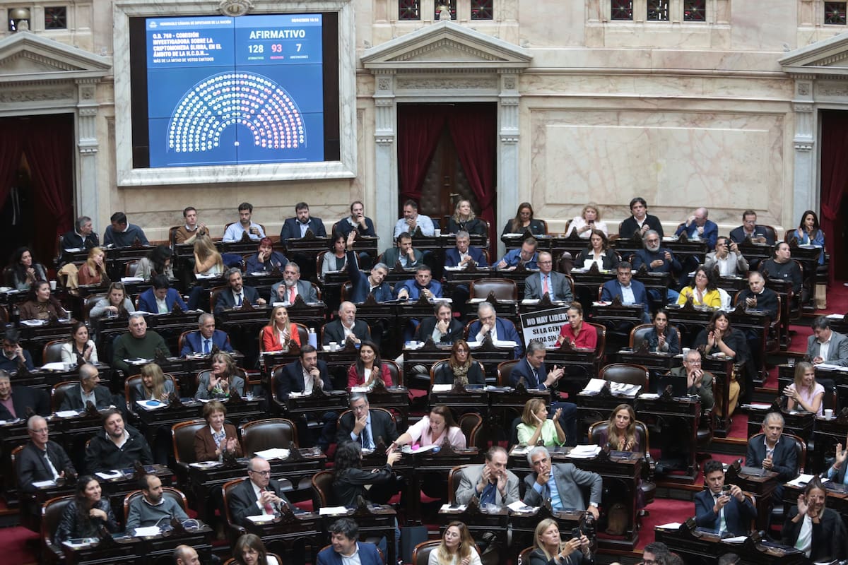 El recinto de la Cámara de Diputados en plena discusión por el caso $LIBRA