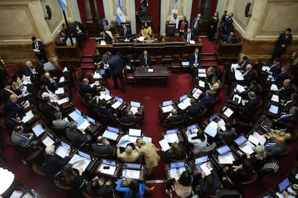 El recinto del Senado, donde el oficialismo aspira a reunir 44 votos para sancionar el presupuesto