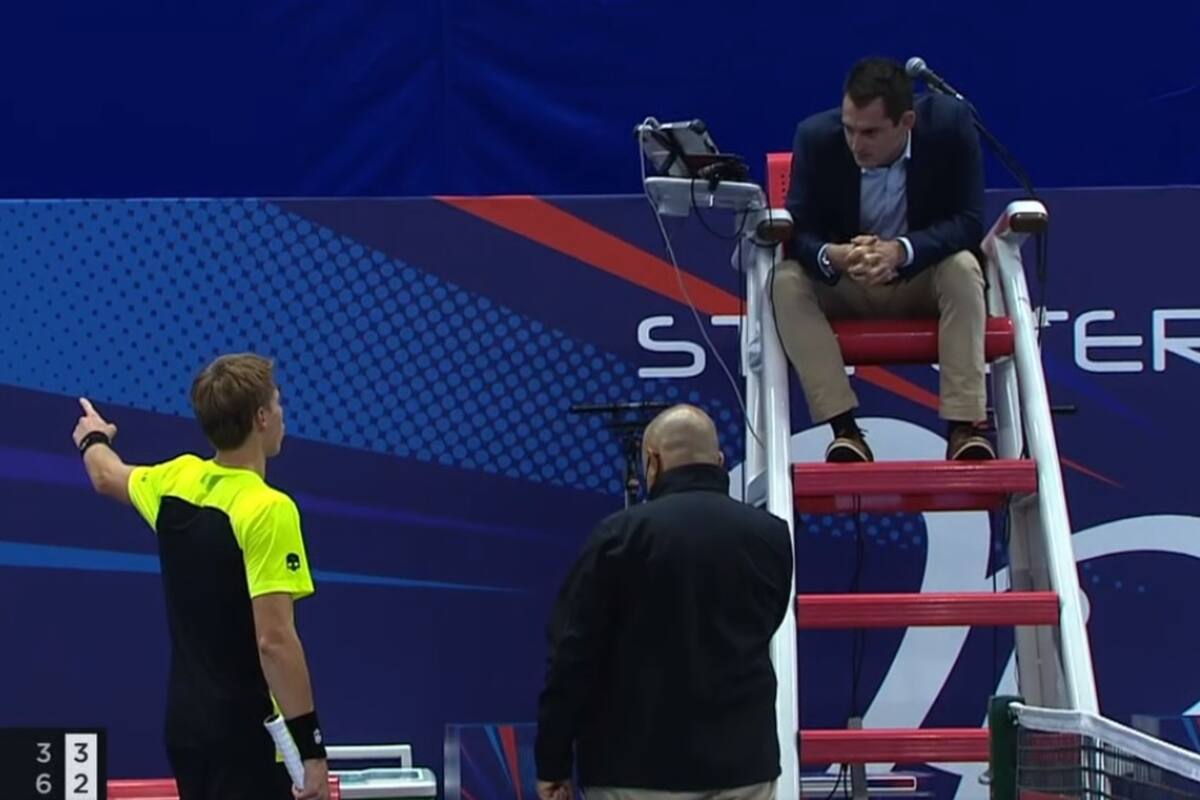 El reclamo de Ivashka ante el umpire y la comunicación de que fue sancionado