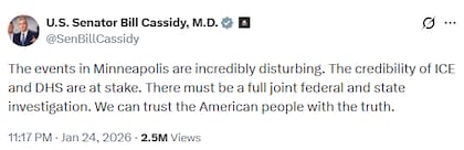 El reclamo del representante Bill Cassidy