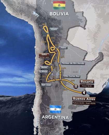 El recorrido del Dakar 2016