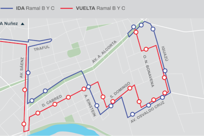 El recorrido del ramal C en la zona sur de la ciudad