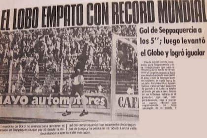 El recorte que el goleador todavía tiene en el cuaderno donde sobreviven sus hitos futbolísticos relatados por el periodismo