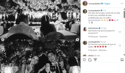 El recuerdo de Oriana Sabatini y Paulo Dybala a un año de su casamiento