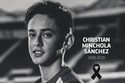 El recuerdo institucional de Atlético de Madrid por la muerte de Christian Minchola Sánchez
