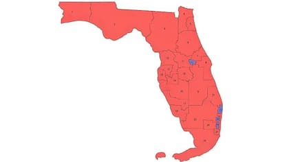 El rediseño electoral de Florida buscó una mejor distribución para el Partido Republicano, como se observa en el mapa