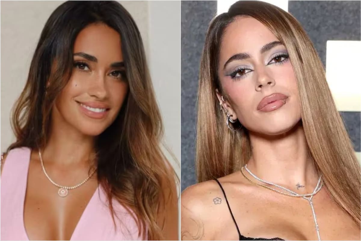 El reencuentro de Anto Roccuzzo y Tini Stoessel en la presentación de Rodrigo De Paul como jugador del Inter Miami