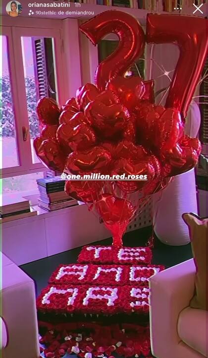 El regalo de Oriana Sabatini. Crédito: Instagram