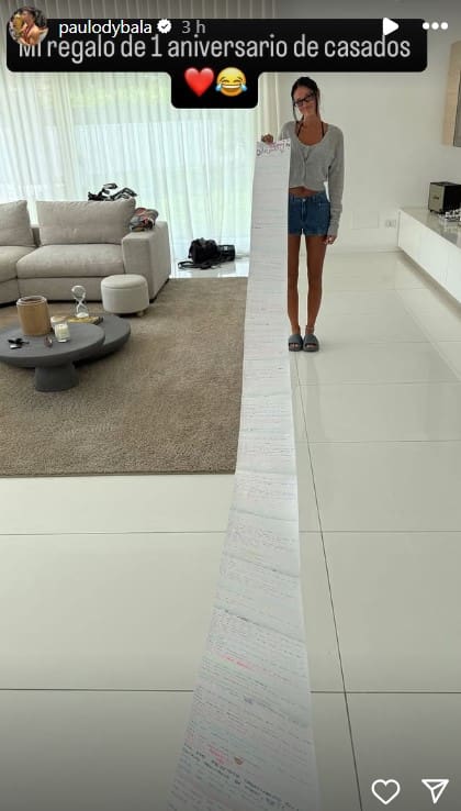 El regalo que recibió Dybala por parte de Oriana al cumplir un año de casados