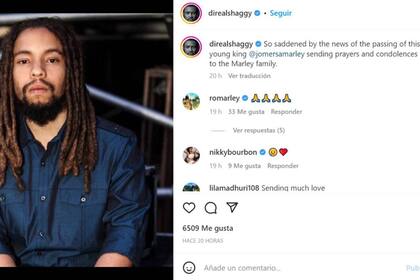 El reggaetonero Shaggy expresó su tristeza por la muerte de Jo Mersa Marley, nieto de Bob Marley
