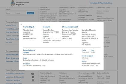 .El registro de la audiencia entre Carla Vizzotti y la cúpula local de Pfizer