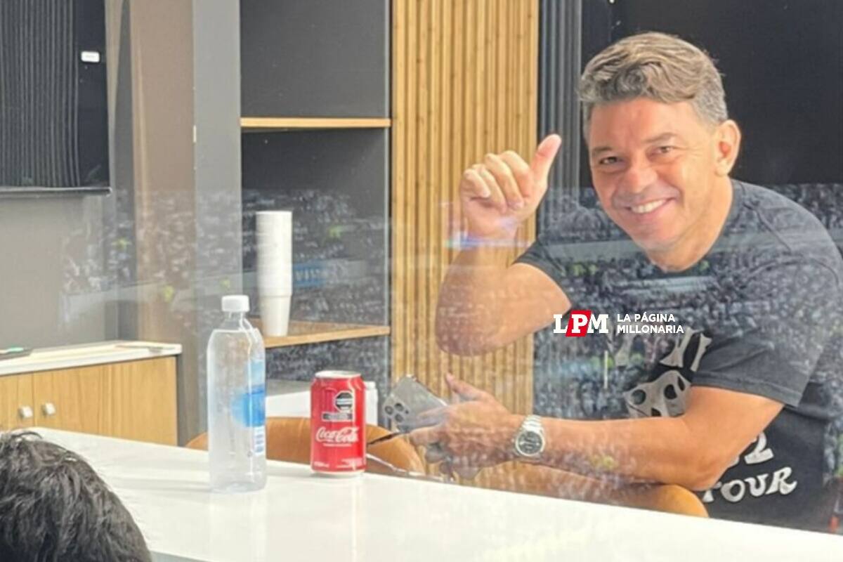 El regreso de Marcelo Gallardo al Monumental para ver a los campeones del mundo.