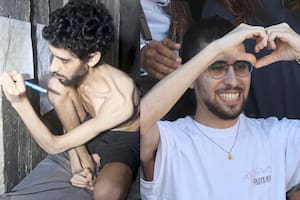 El rehén israelí Evyatar David en cautiverio y liberado