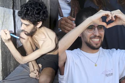 El rehén israelí Evyatar David en cautiverio y liberado