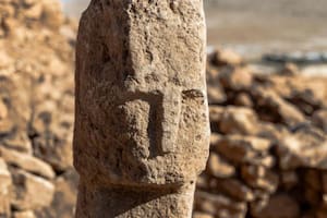 El relieve hallado en el yacimiento arqueológico de Karahantepe muestra afilados rasgos faciales, una nariz pequeña y ojos hundidos