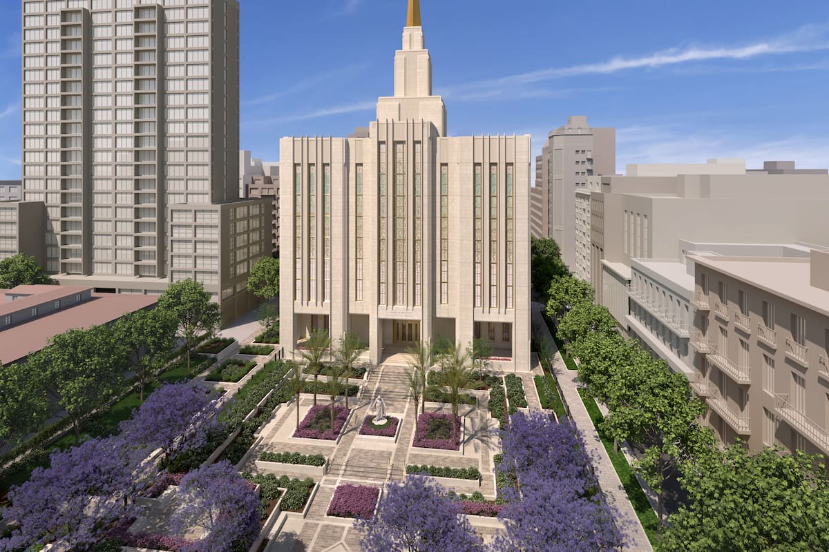 El render de cómo quedaría el templo mormón