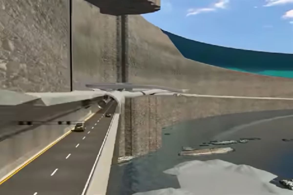 El render del túnel Rogfast, en Noruega