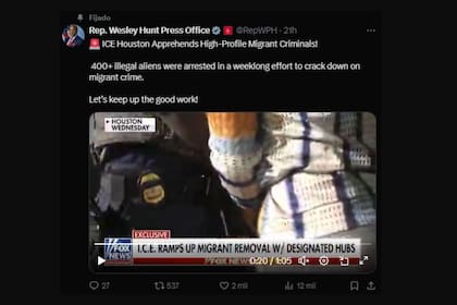 El representante republicano Wesley Hunt, de Texas, celebró la redada masiva