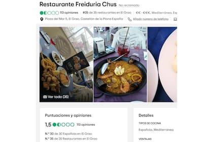 El restaurante suele tener malas reseñas en la plataforma