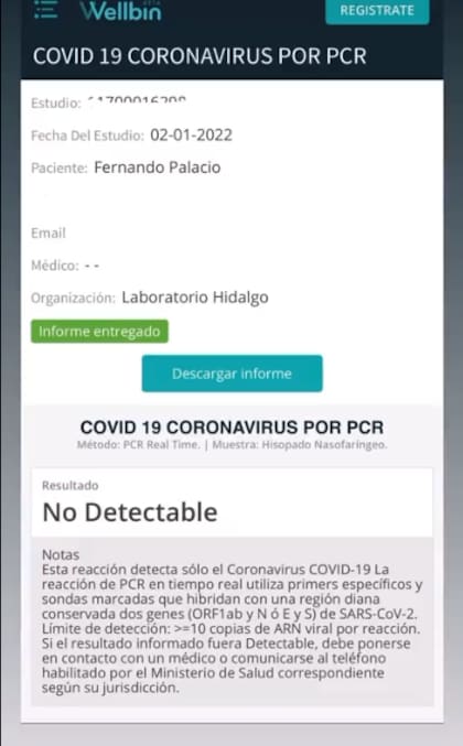 El resultado del test de coronavirus de Fer Palacio